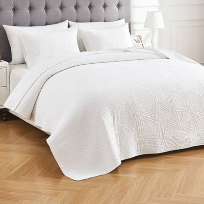 Dancing Triangles Stonewashed Cotton Quilt Set - Quahog Bay Bedding