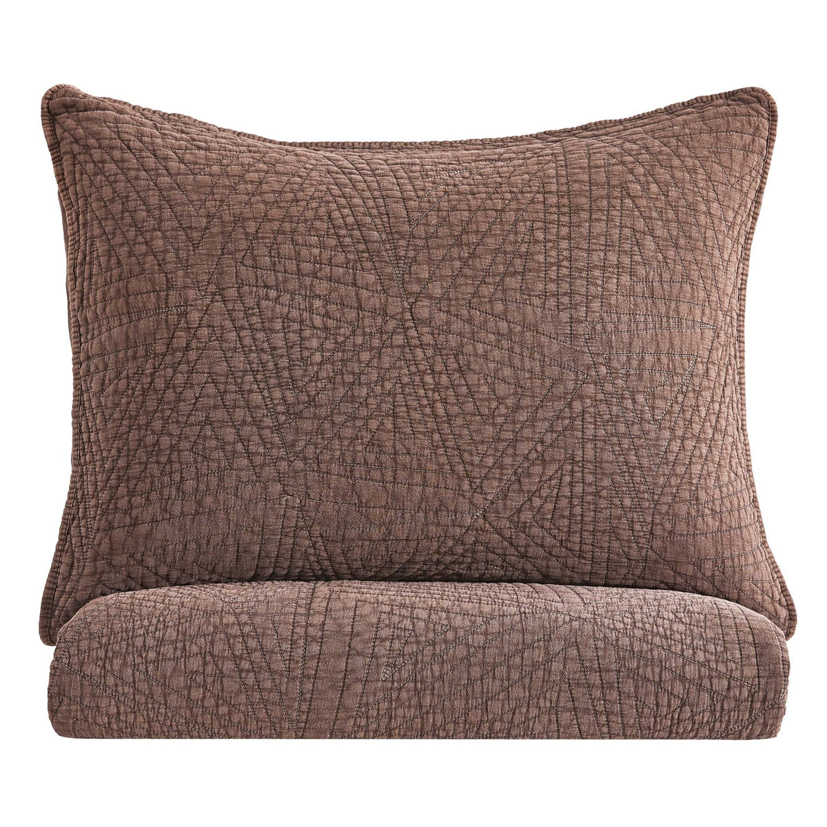 Dancing Triangles Stonewashed Cotton Quilt Set - Quahog Bay Bedding