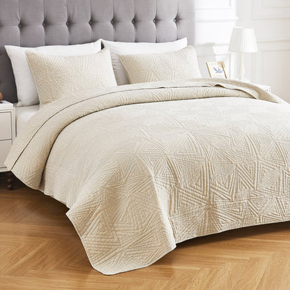 Dancing Triangles Stonewashed Cotton Quilt Set - Quahog Bay Bedding