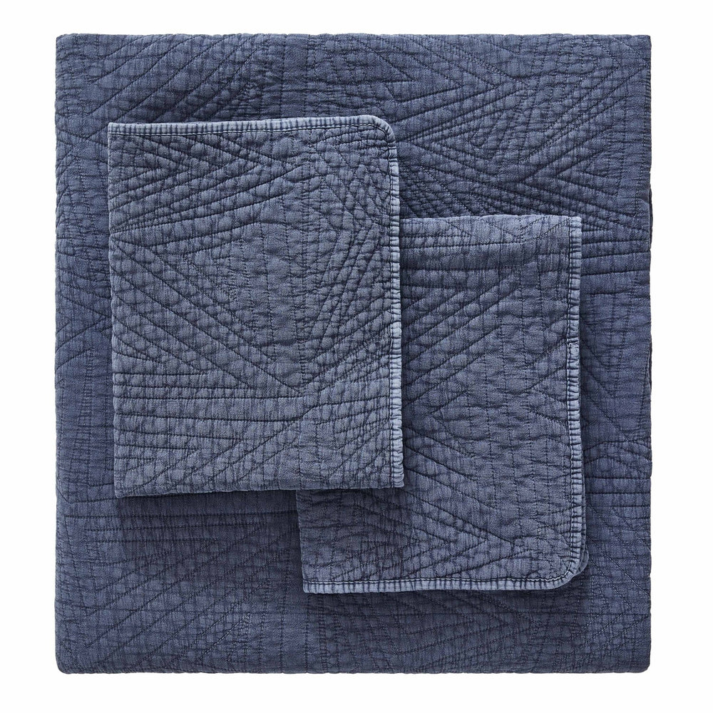 Dancing Triangles Stonewashed Cotton Quilt Set - Quahog Bay Bedding