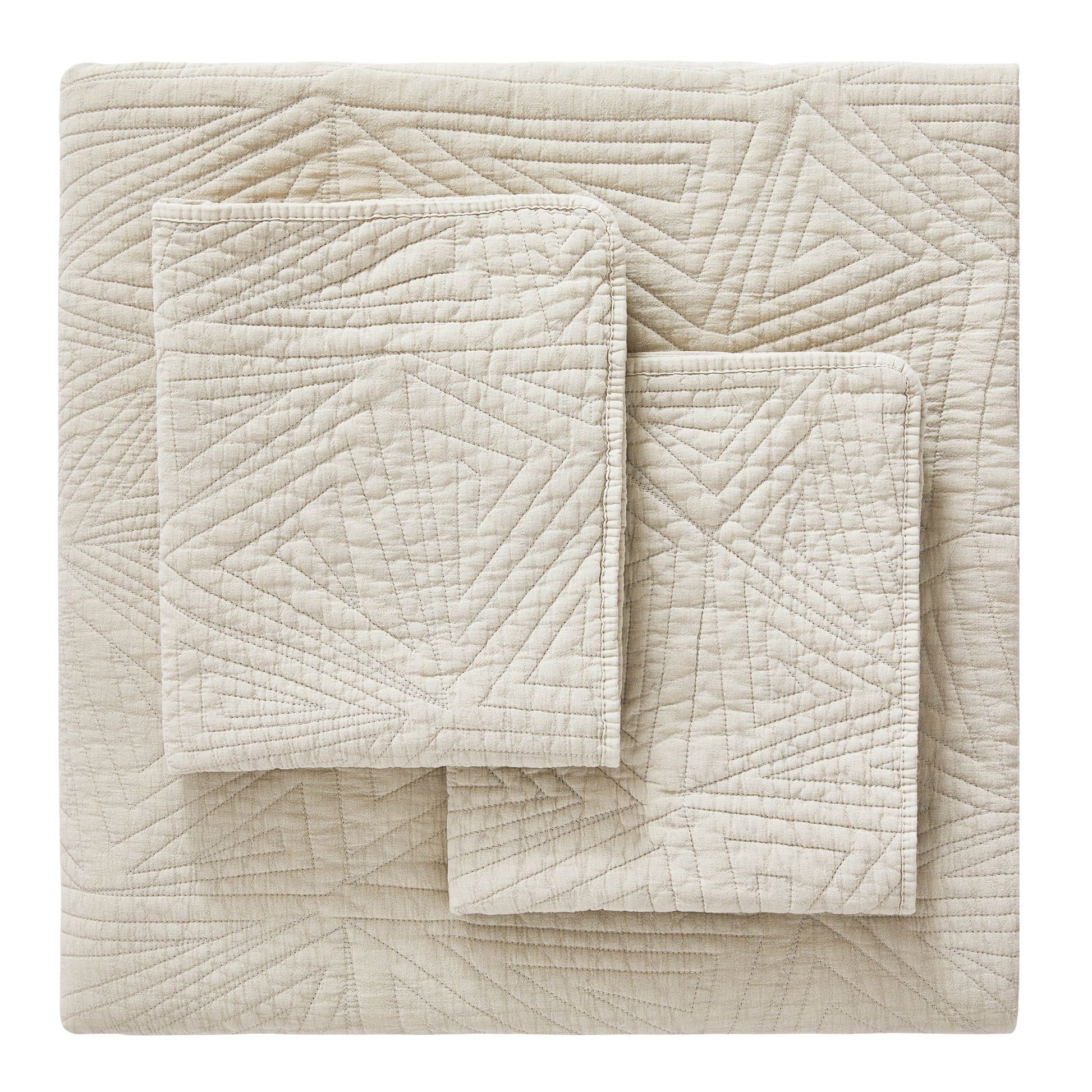 Dancing Triangles Stonewashed Cotton Quilt Set - Quahog Bay Bedding