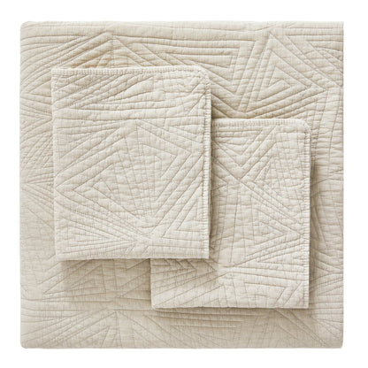 Dancing Triangles Stonewashed Cotton Quilt Set - Quahog Bay Bedding