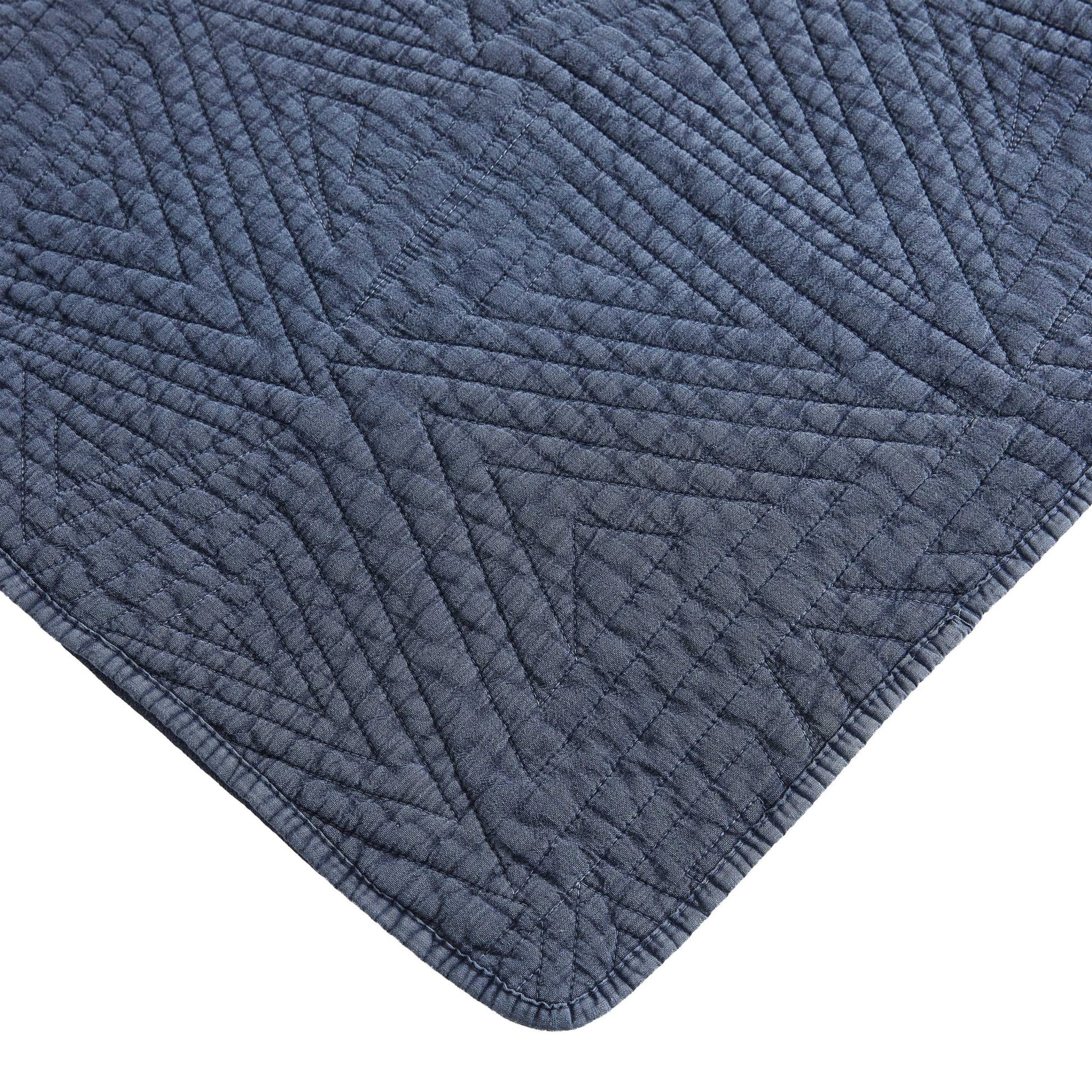 Dancing Triangles Stonewashed Cotton Quilt Set - Quahog Bay Bedding