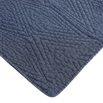 Dancing Triangles Stonewashed Cotton Quilt Set - Quahog Bay Bedding