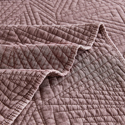 Dancing Triangles Stonewashed Cotton Quilt Set - Quahog Bay Bedding