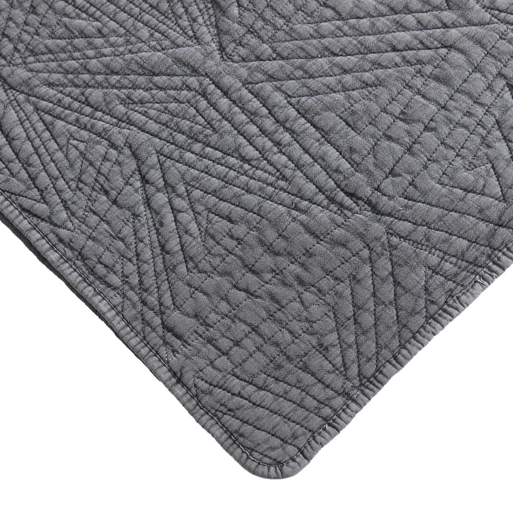 Dancing Triangles Stonewashed Cotton Quilt Set - Quahog Bay Bedding