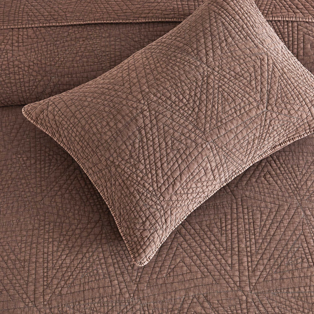 Dancing Triangles Stonewashed Cotton Quilt Set - Quahog Bay Bedding