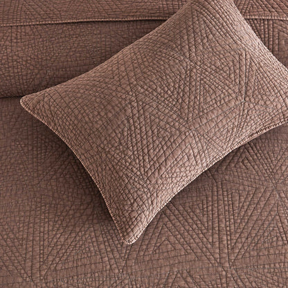 Dancing Triangles Stonewashed Cotton Quilt Set - Quahog Bay Bedding