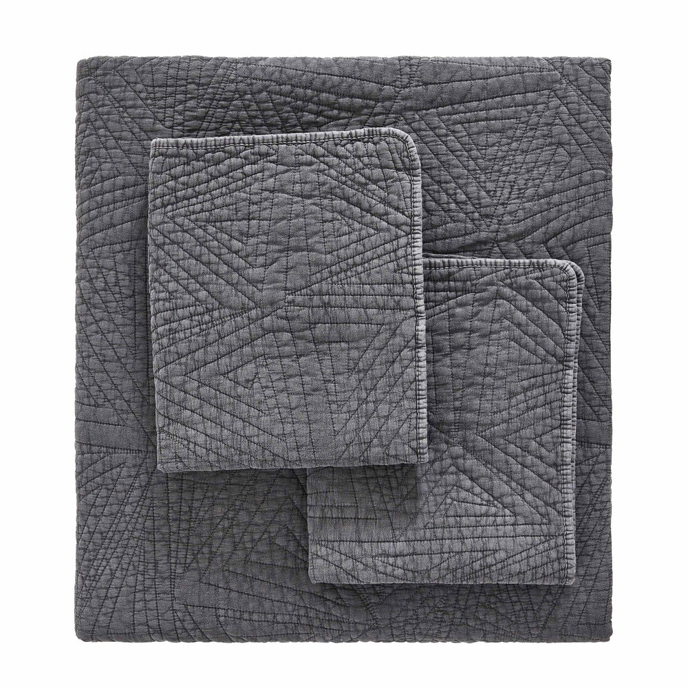 Dancing Triangles Stonewashed Cotton Quilt Set - Quahog Bay Bedding