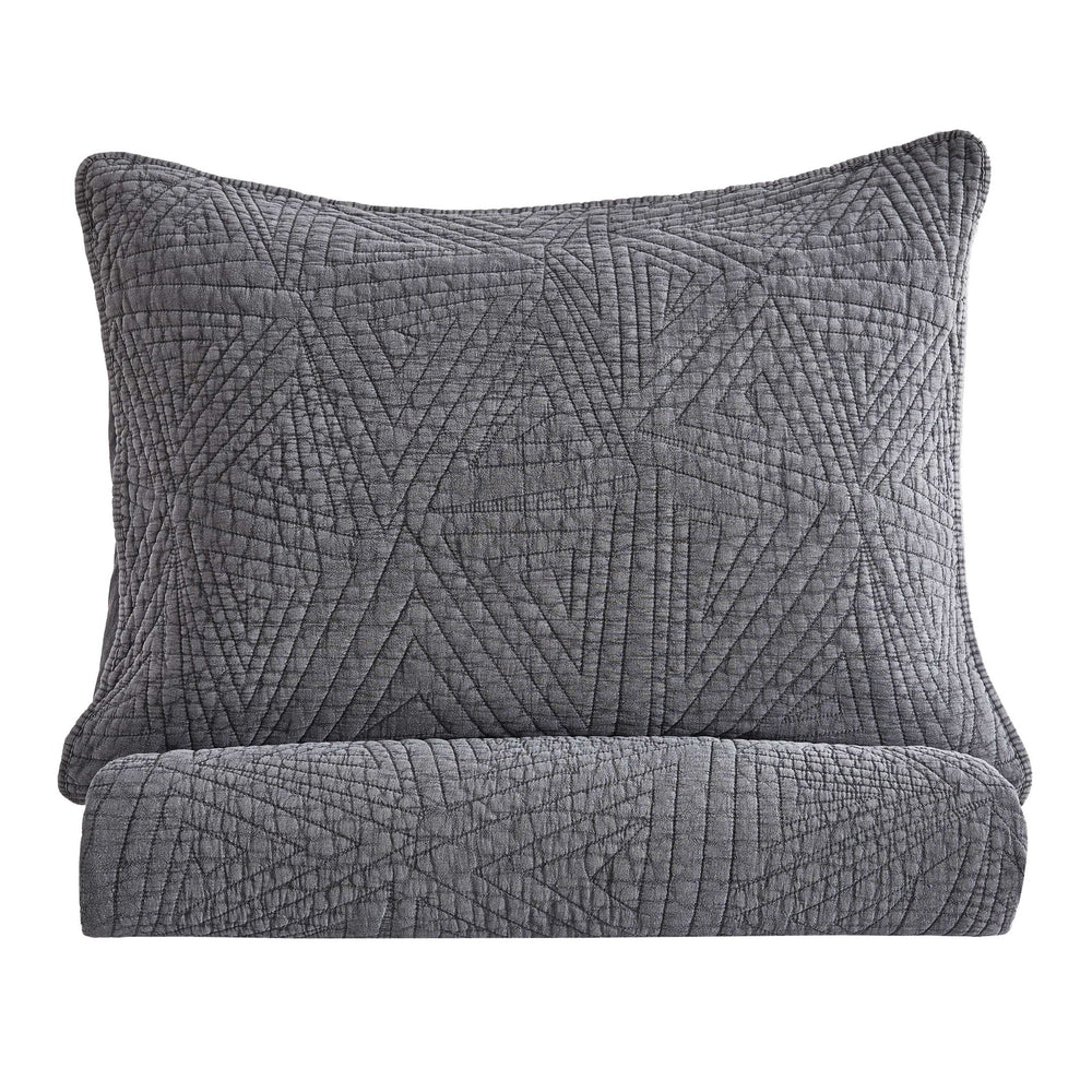 Dancing Triangles Stonewashed Cotton Quilt Set - Quahog Bay Bedding