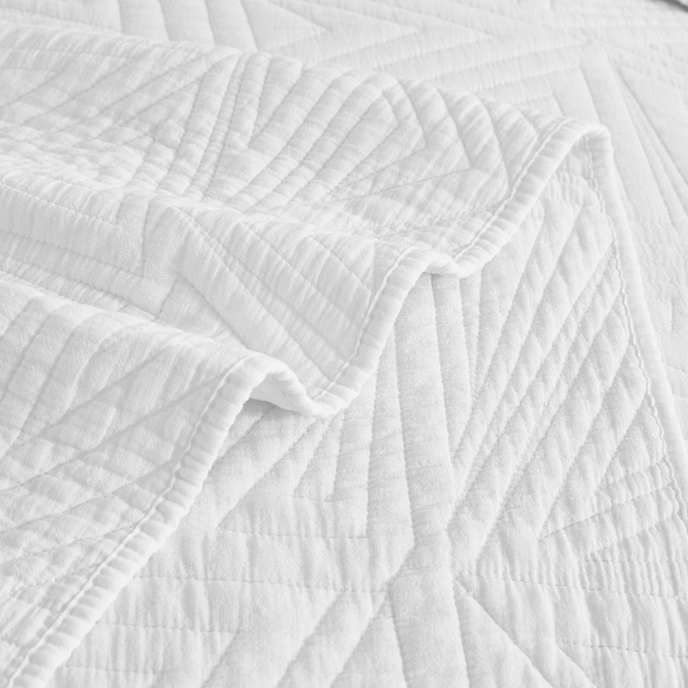 Dancing Triangles Stonewashed Cotton Quilt Set - Quahog Bay Bedding