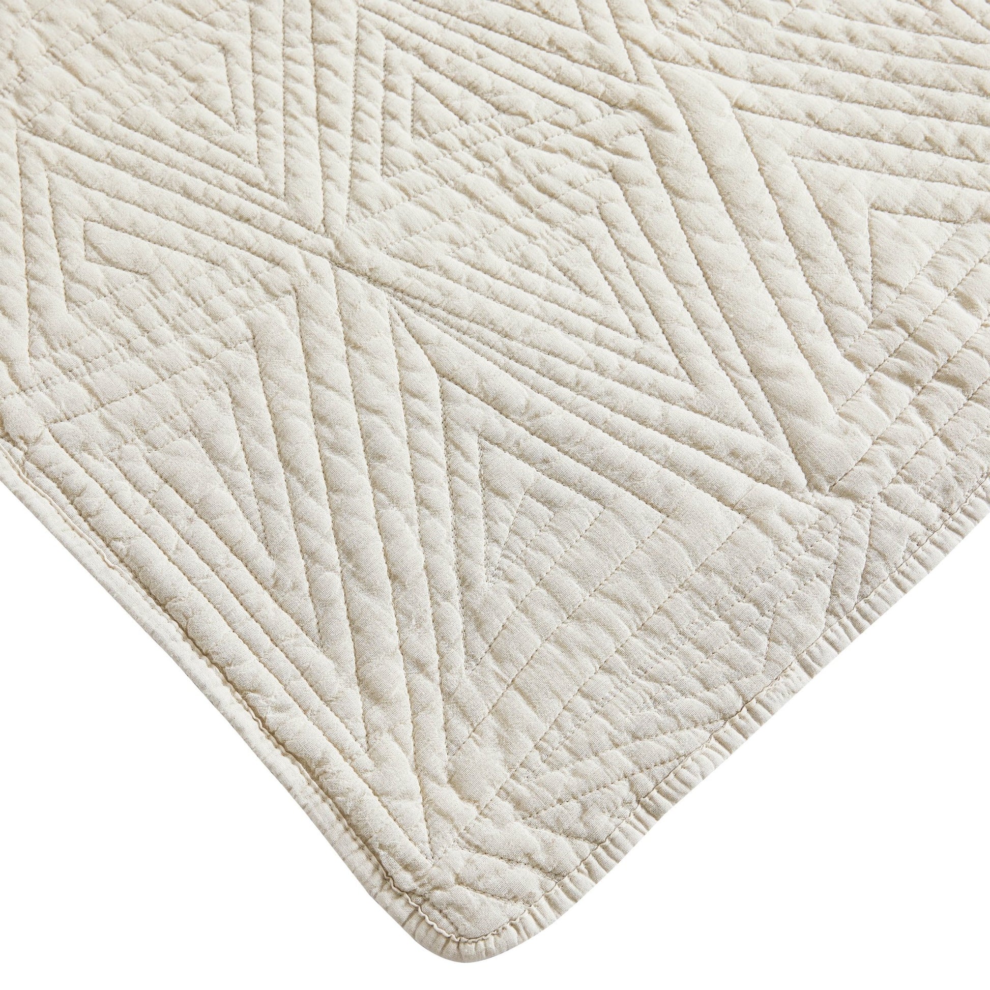 Dancing Triangles Stonewashed Cotton Quilt Set - Quahog Bay Bedding