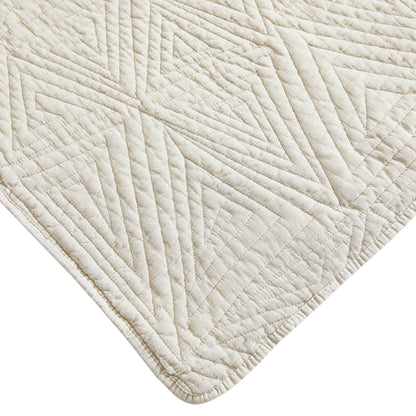 Dancing Triangles Stonewashed Cotton Quilt Set - Quahog Bay Bedding