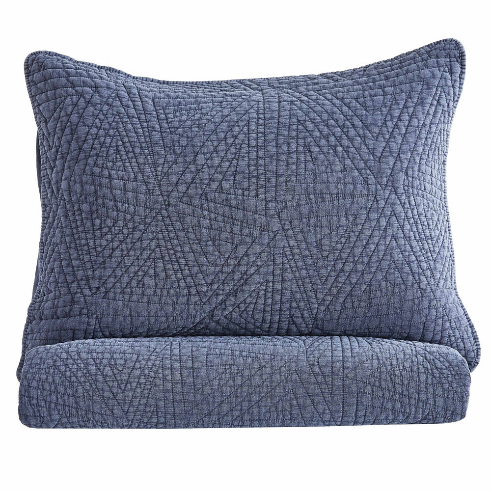 Dancing Triangles Stonewashed Cotton Quilt Set - Quahog Bay Bedding