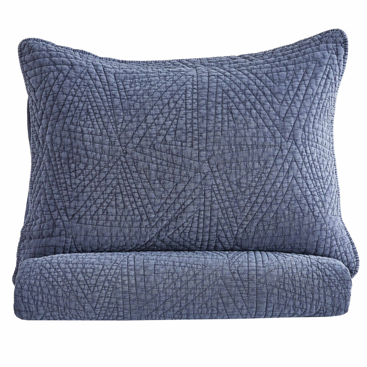 Dancing Triangles Stonewashed Cotton Quilt Set - Quahog Bay Bedding