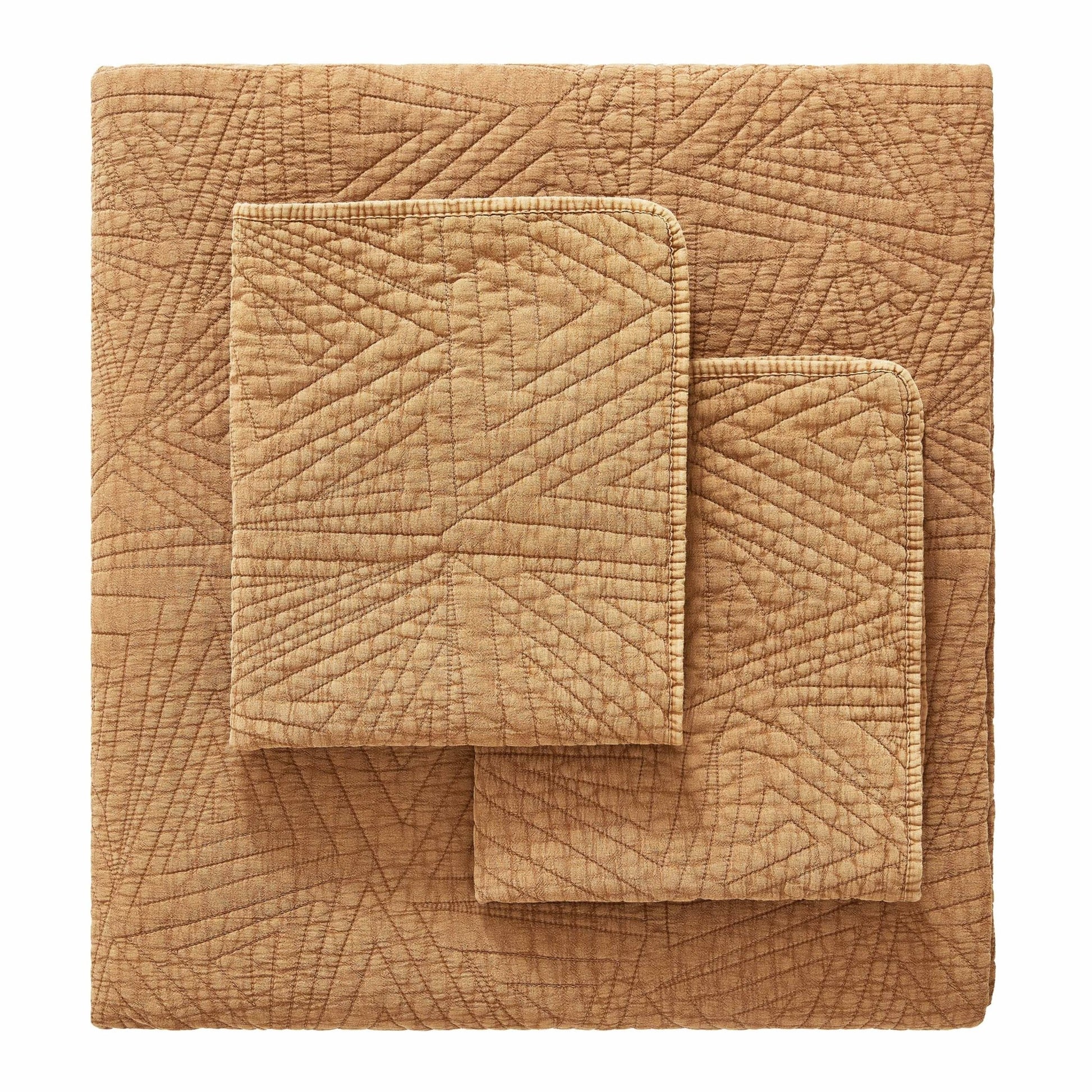 Dancing Triangles Stonewashed Cotton Quilt Set - Quahog Bay Bedding
