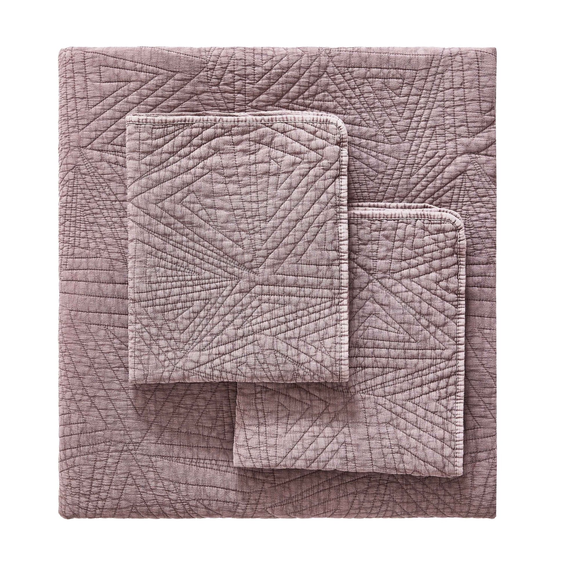 Dancing Triangles Stonewashed Cotton Quilt Set - Quahog Bay Bedding