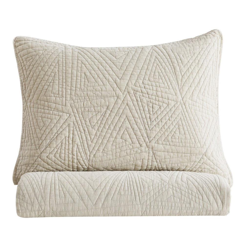 Dancing Triangles Stonewashed Cotton Quilt Set - Quahog Bay Bedding