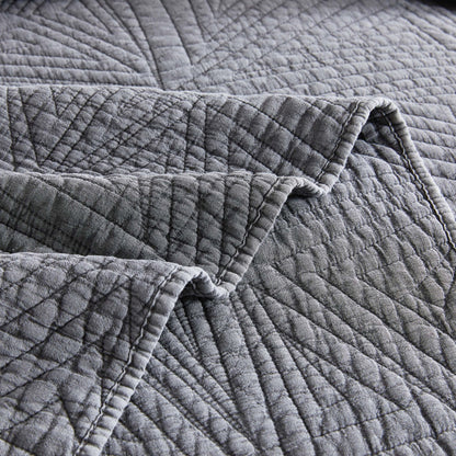 Dancing Triangles Stonewashed Cotton Quilt Set - Quahog Bay Bedding