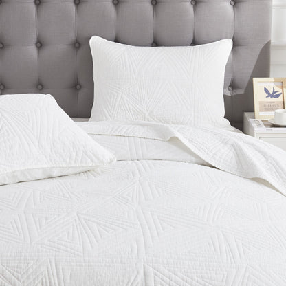 Dancing Triangles Stonewashed Cotton Quilt Set - Quahog Bay Bedding