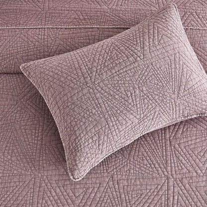 Dancing Triangles Stonewashed Cotton Quilt Set - Quahog Bay Bedding