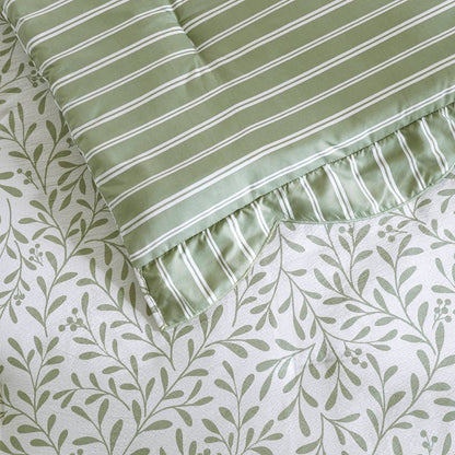 Darcy 5PC Scalloped Edge Comforter Set - Sage Green - Quahog Bay Bedding