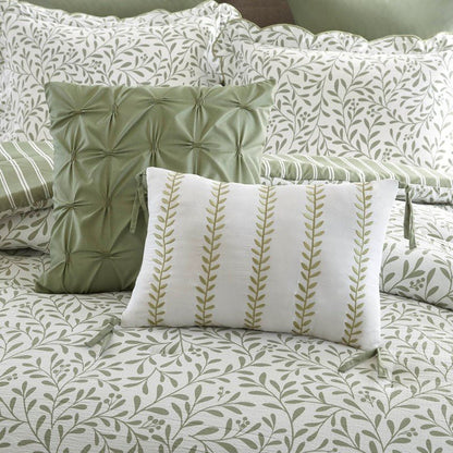 Darcy 5PC Scalloped Edge Comforter Set - Sage Green - Quahog Bay Bedding