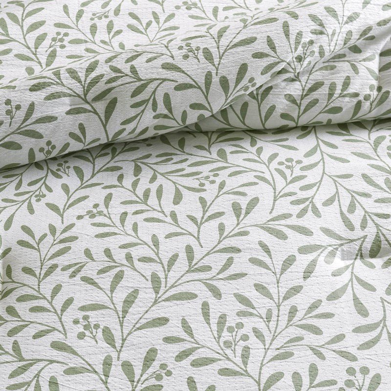 Darcy 5PC Scalloped Edge Comforter Set - Sage Green - Quahog Bay Bedding