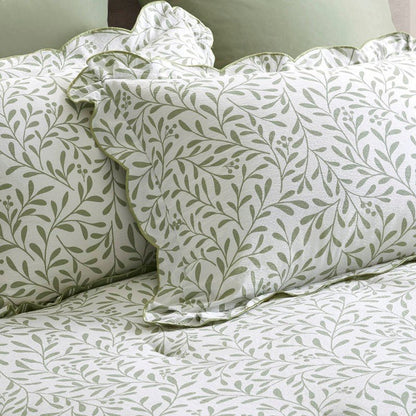 Darcy 5PC Scalloped Edge Comforter Set - Sage Green - Quahog Bay Bedding