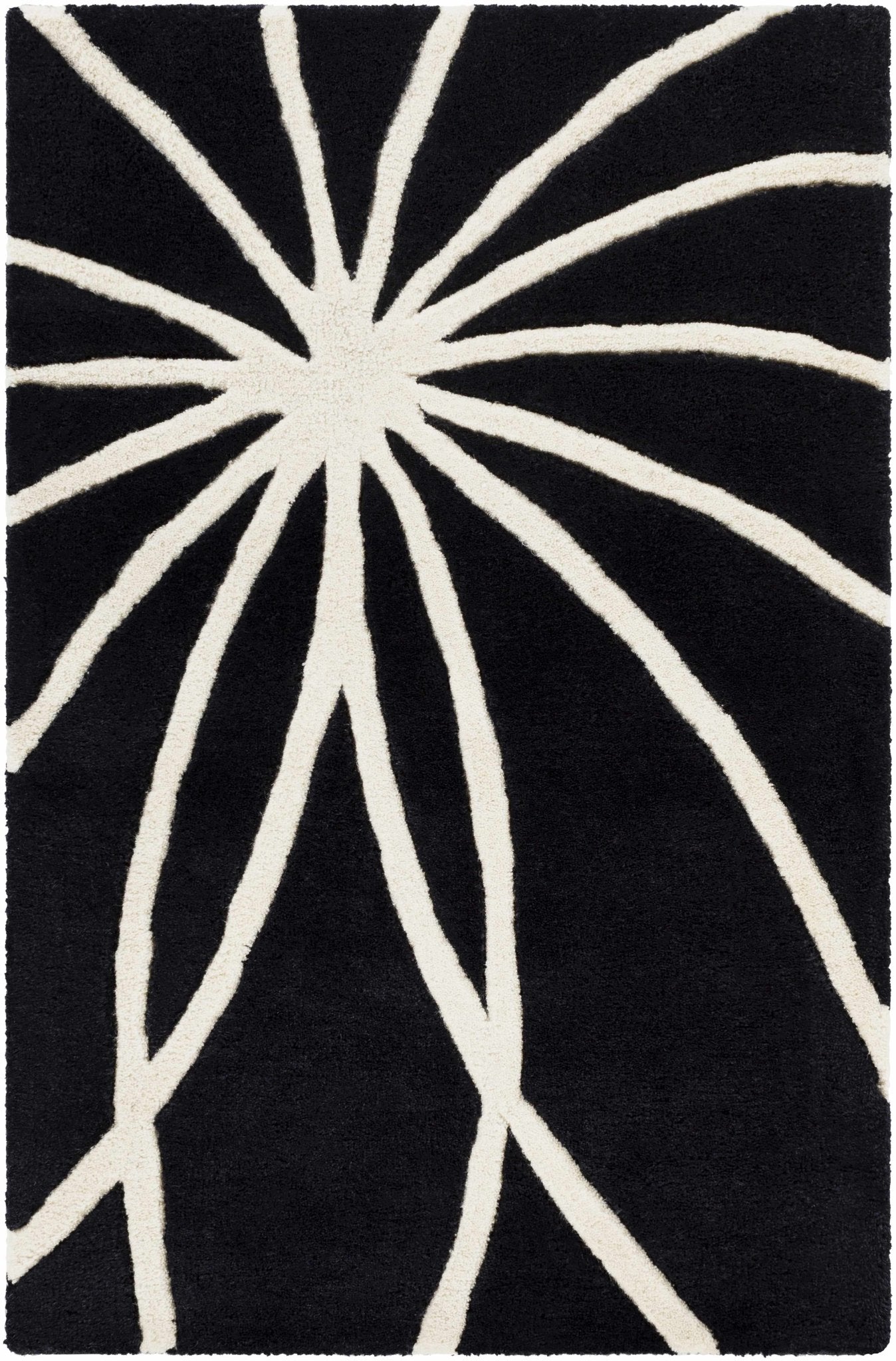 Davison Black Geometric Wool Carpet - Quahog Bay Bedding