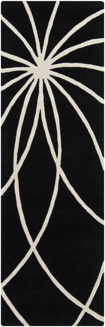 Davison Black Geometric Wool Carpet - Quahog Bay Bedding