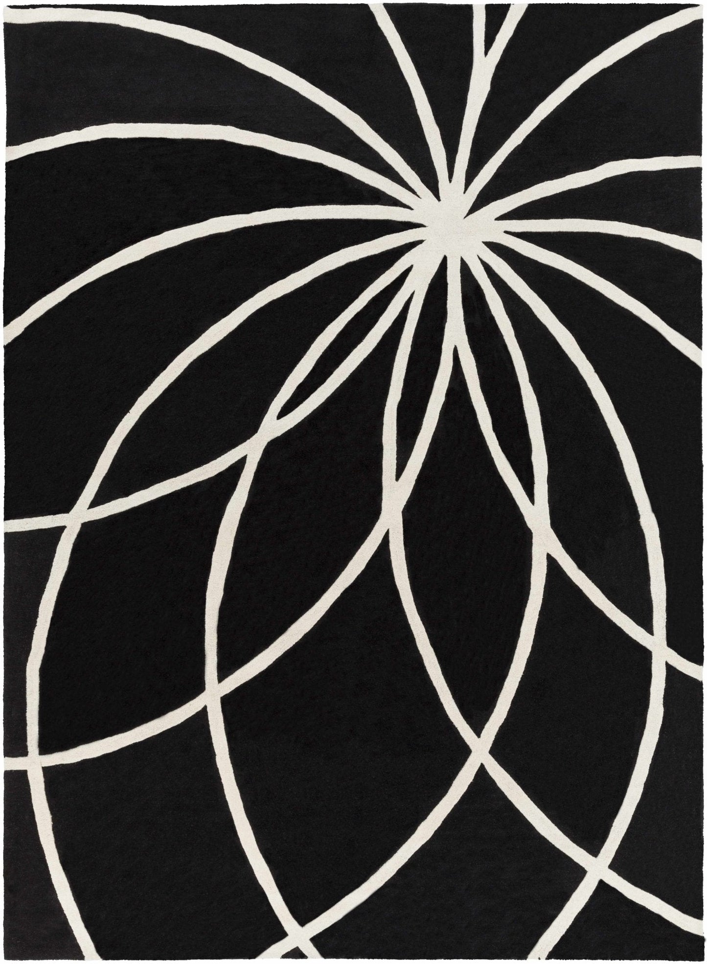 Davison Black Geometric Wool Carpet - Quahog Bay Bedding
