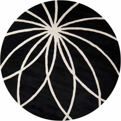 Davison Black Geometric Wool Carpet - Quahog Bay Bedding
