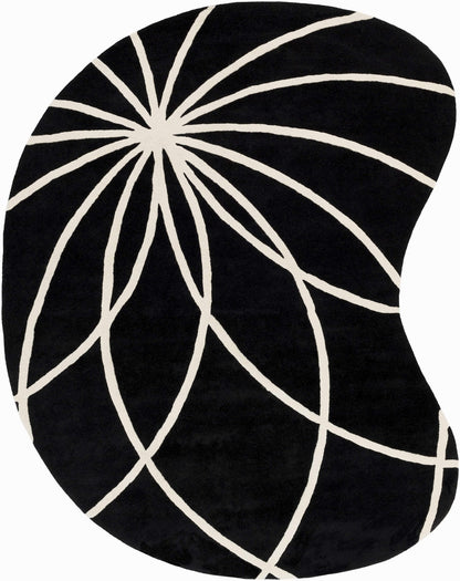 Davison Black Geometric Wool Carpet - Quahog Bay Bedding