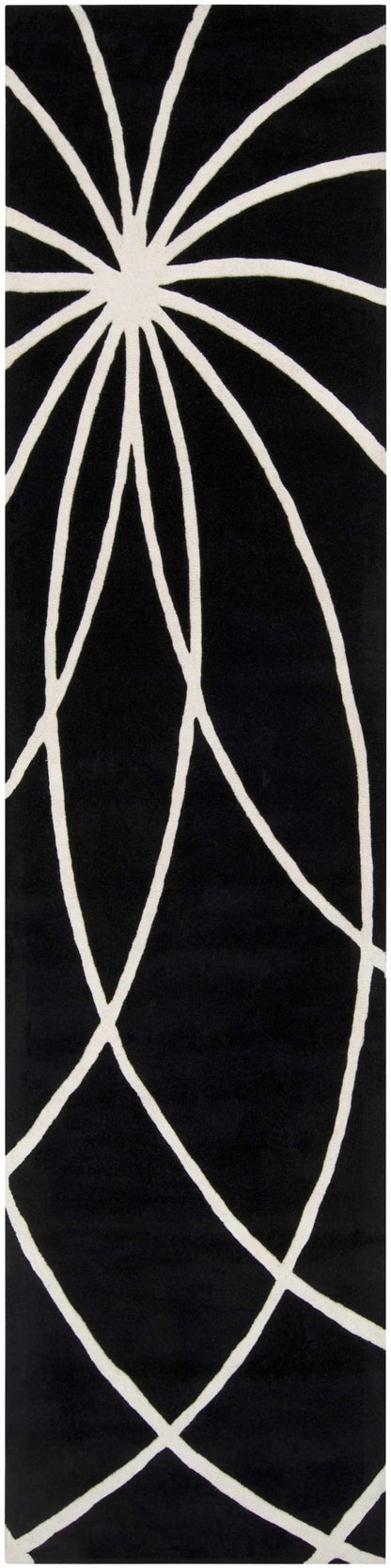 Davison Black Geometric Wool Carpet - Quahog Bay Bedding
