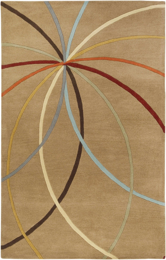 Davison Brown Geometric Modern Wool Rug - Quahog Bay Bedding