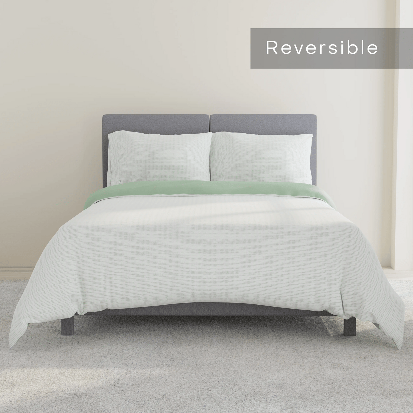 QuickZip Duvet Cover With Clips - Percale