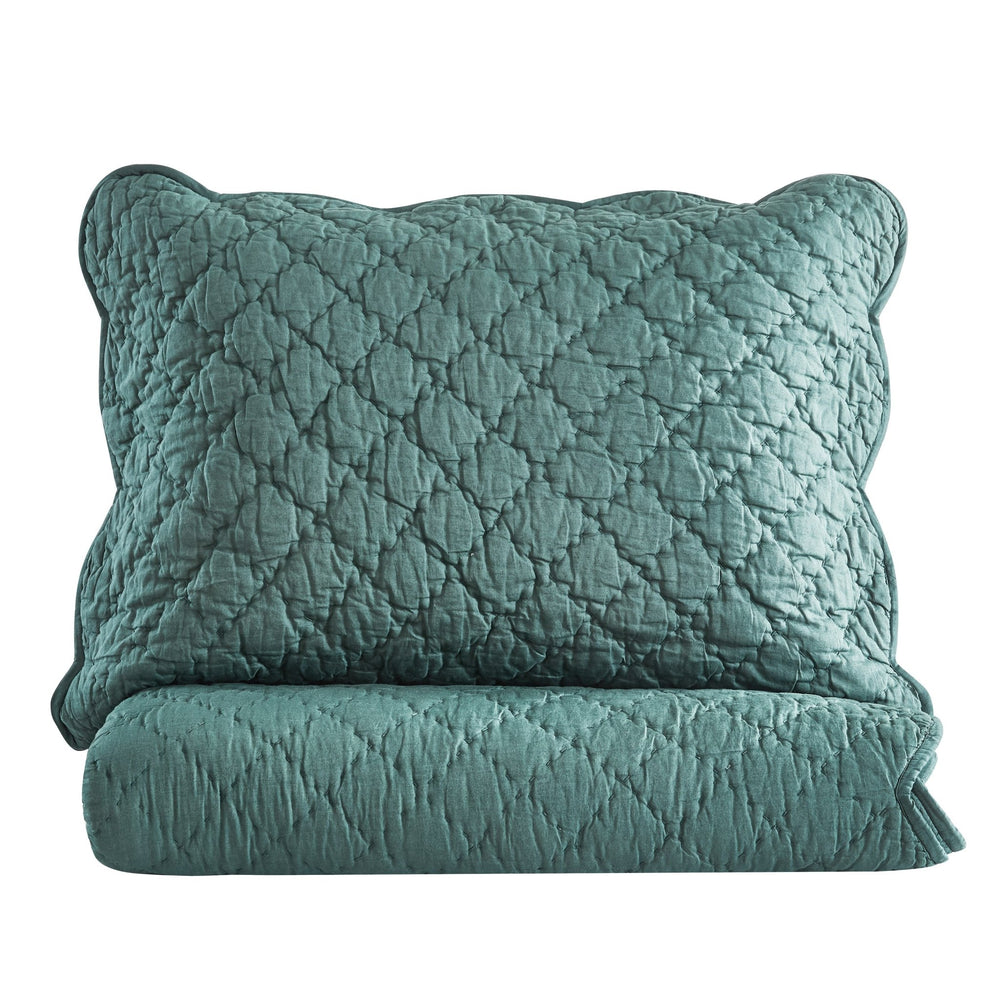 Diamond Scalloped Edge 100% Cotton Voile Hand Stitched Quilt Set 3PC - Quahog Bay Bedding