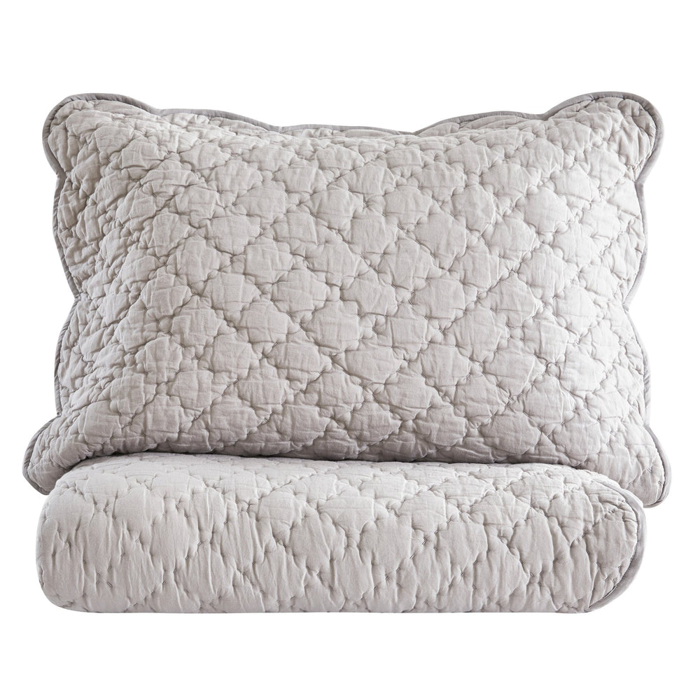 Diamond Scalloped Edge 100% Cotton Voile Hand Stitched Quilt Set 3PC - Quahog Bay Bedding