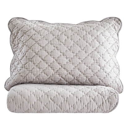 Diamond Scalloped Edge 100% Cotton Voile Hand Stitched Quilt Set 3PC - Quahog Bay Bedding