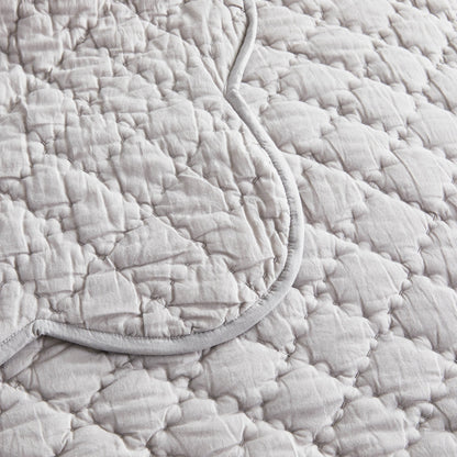 Diamond Scalloped Edge 100% Cotton Voile Hand Stitched Quilt Set 3PC - Quahog Bay Bedding