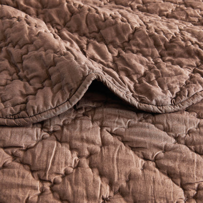 Diamond Scalloped Edge 100% Cotton Voile Hand Stitched Quilt Set 3PC - Quahog Bay Bedding