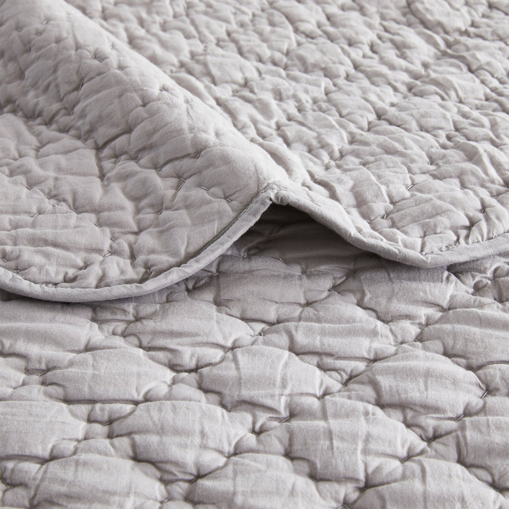 Diamond Scalloped Edge 100% Cotton Voile Hand Stitched Quilt Set 3PC - Quahog Bay Bedding