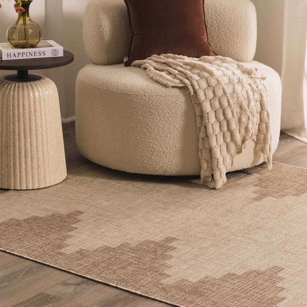 Djugun Beige Indoor & Outdoor Rug - Quahog Bay Bedding