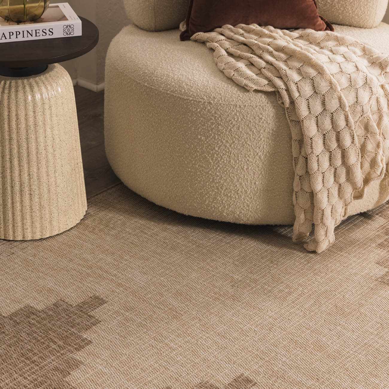 Djugun Beige Indoor & Outdoor Rug - Quahog Bay Bedding