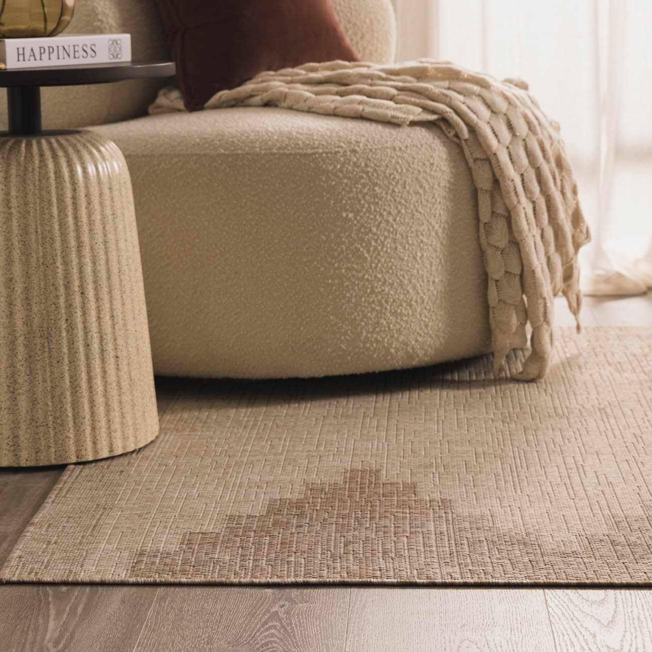 Djugun Beige Indoor & Outdoor Rug - Quahog Bay Bedding