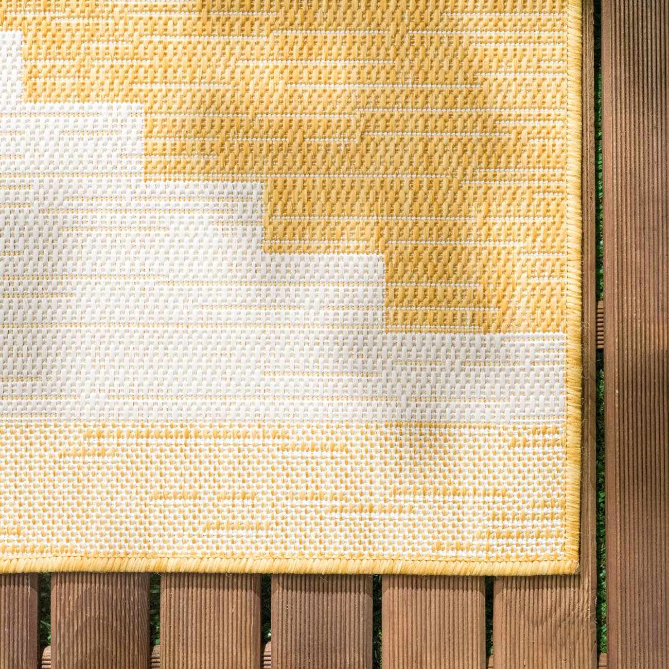 Djugun Yellow Outdoor Rug - Quahog Bay Bedding
