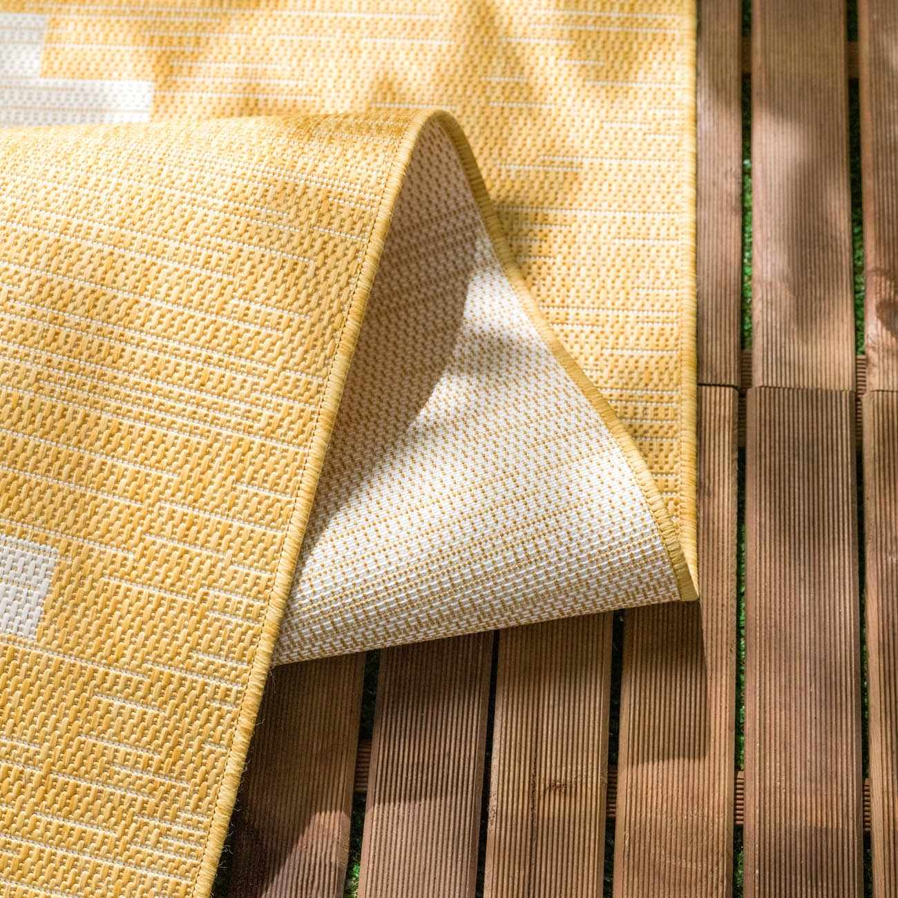 Djugun Yellow Outdoor Rug - Quahog Bay Bedding