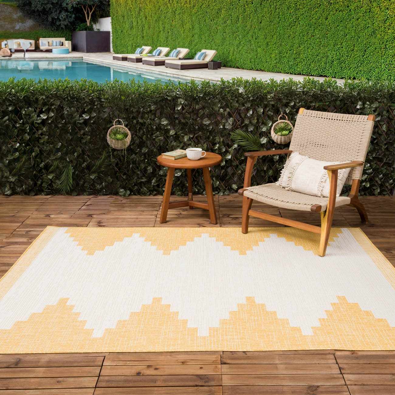 Djugun Yellow Outdoor Rug - Quahog Bay Bedding