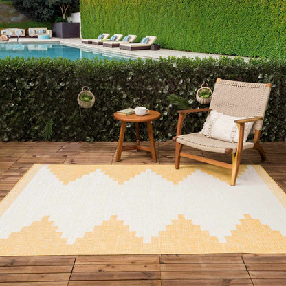 Djugun Yellow Outdoor Rug - Quahog Bay Bedding
